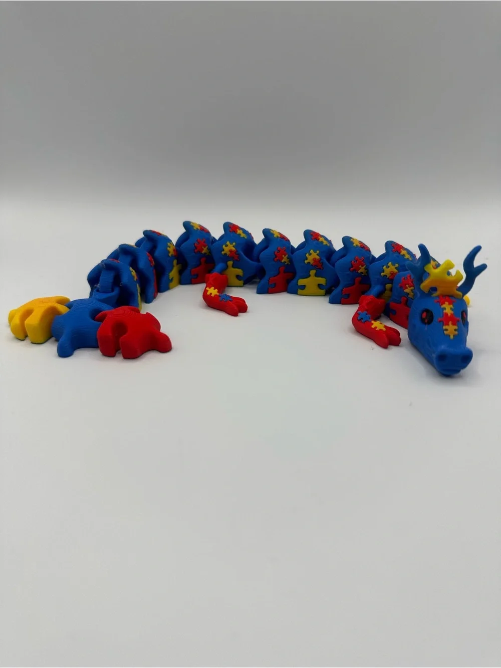 articulated 3D-printed Autism Awareness Dragon 9.5